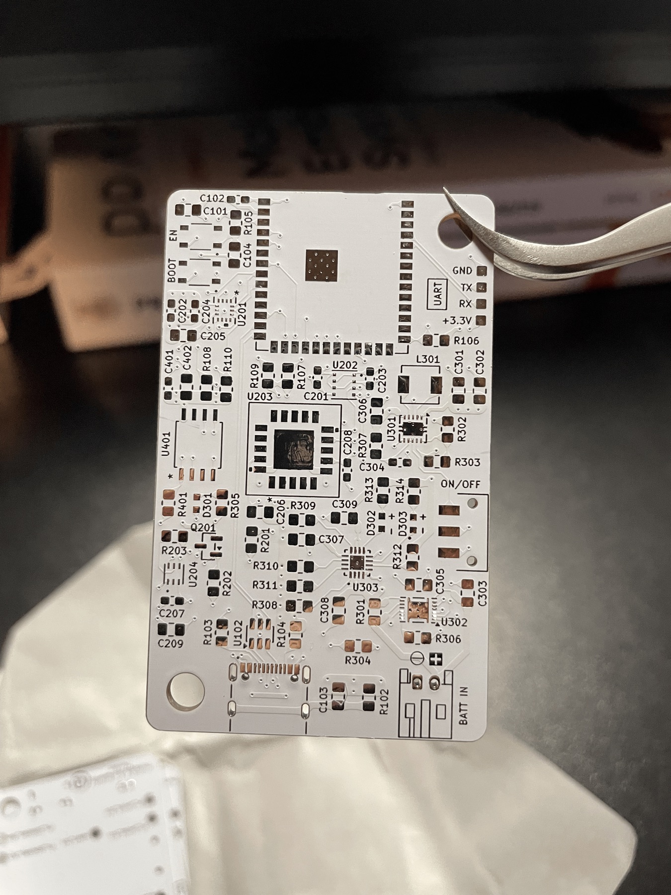Front of an air quality printed circuit board